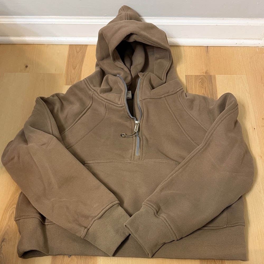 Scuba Style Half- Zip Hooded Sweatshirt